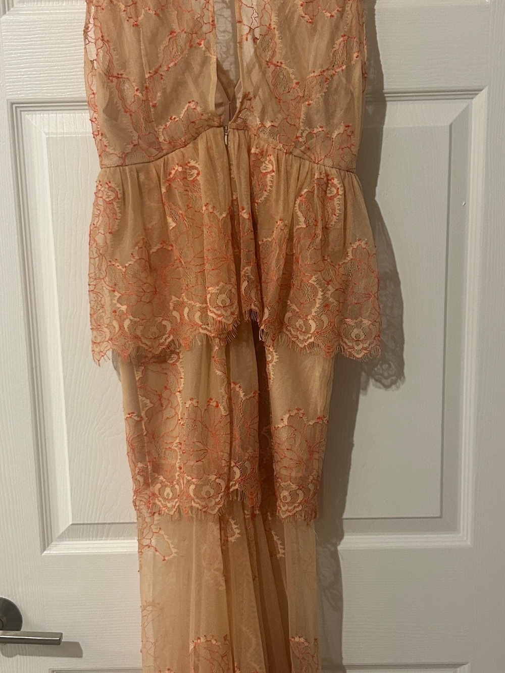 Alice McCall NWT Peach/Nude Lace Tiered Maxi Dress — US 6